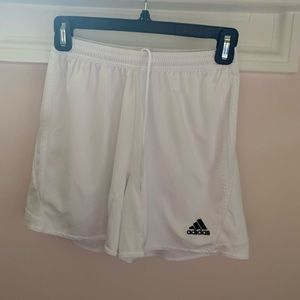 Adidas white soccer shorts